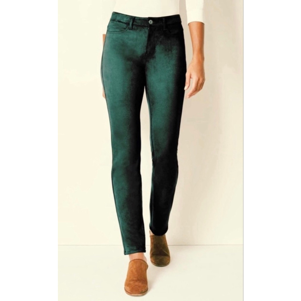 J. Jill evergreen velour ankle pants size 4